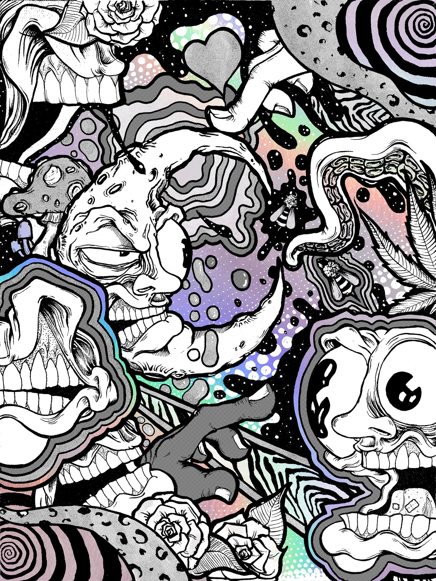 "Spring" Holographic Foil Screenprint