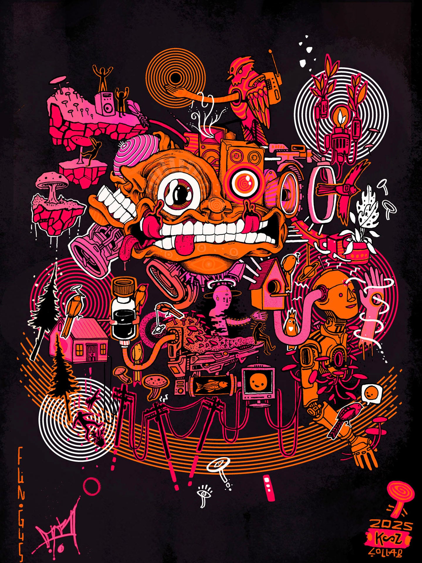 "FUN*GUS"-Cotton Giclee