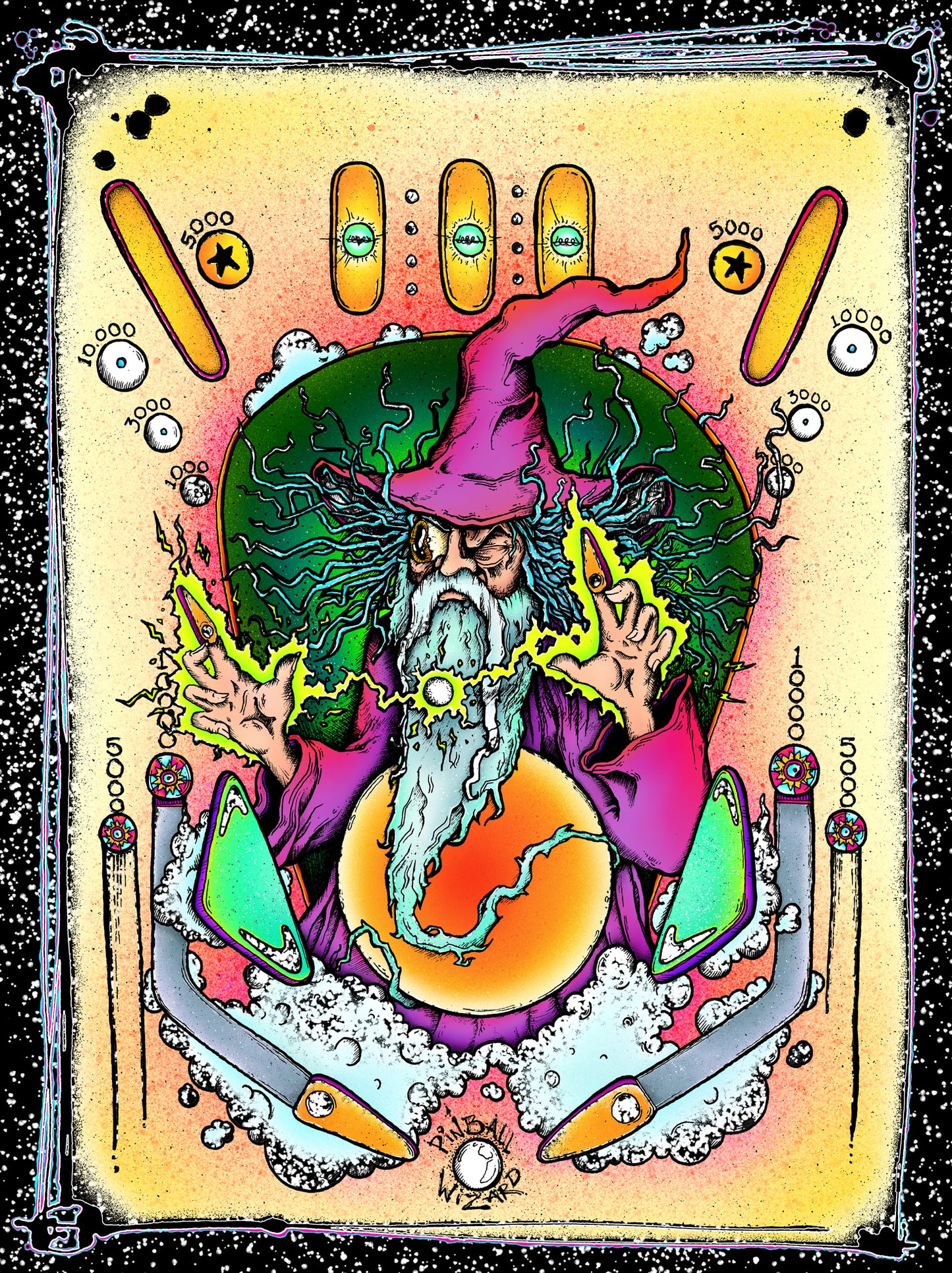 "Pinball Wizard" Cotton Giclee
