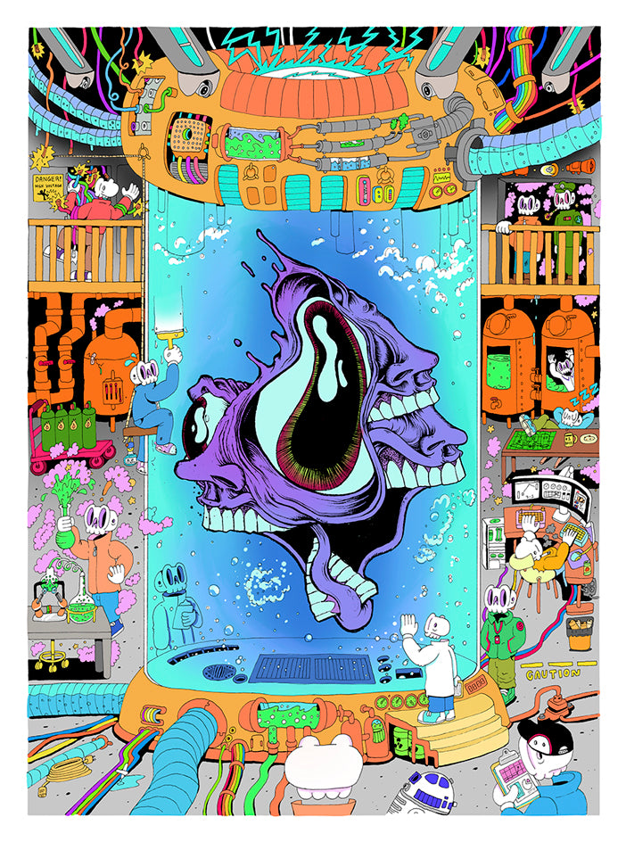 "Skulls and Faces"- Cotton Giclee