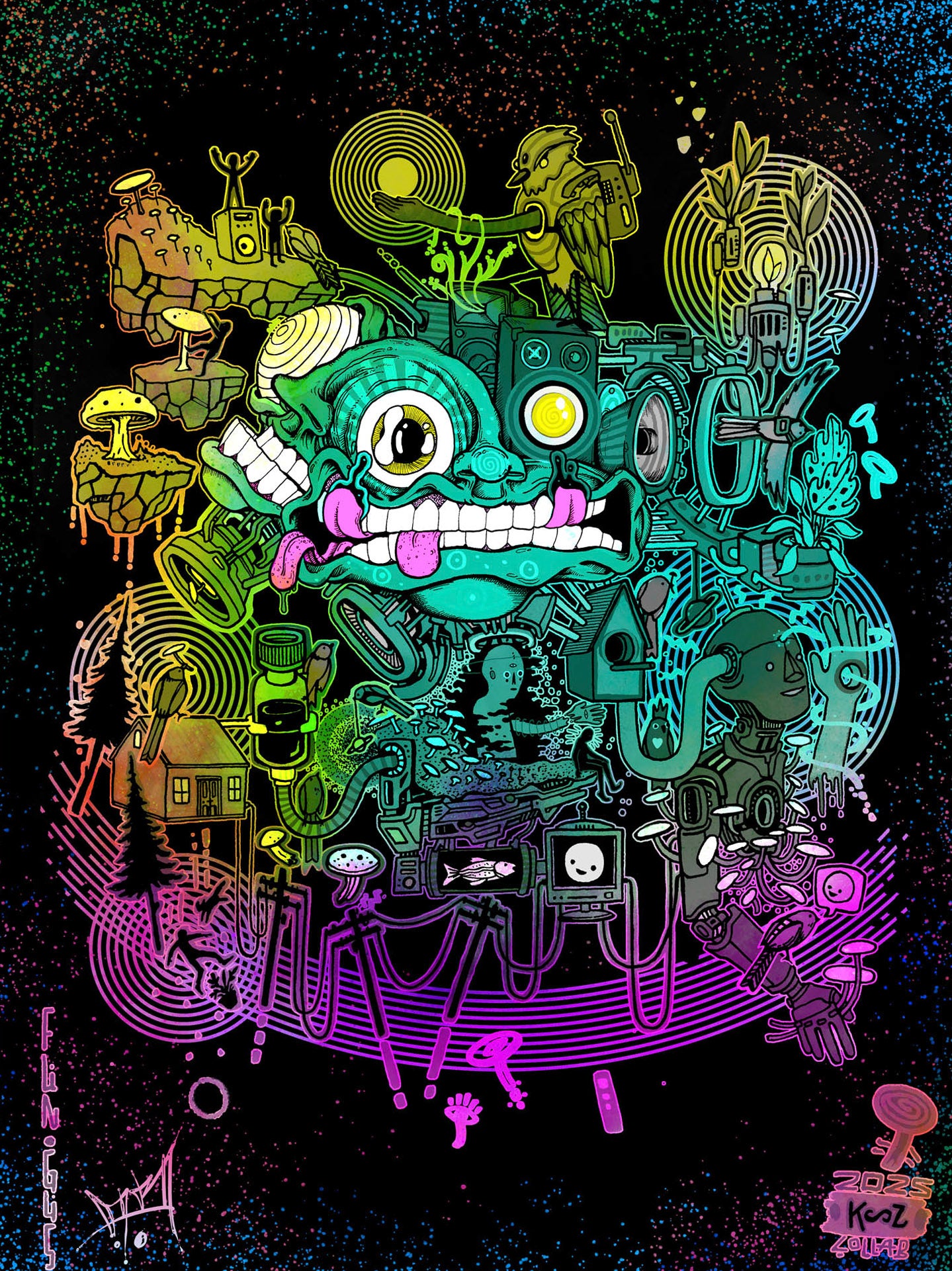 "FUN*GUS"-Cotton Giclee