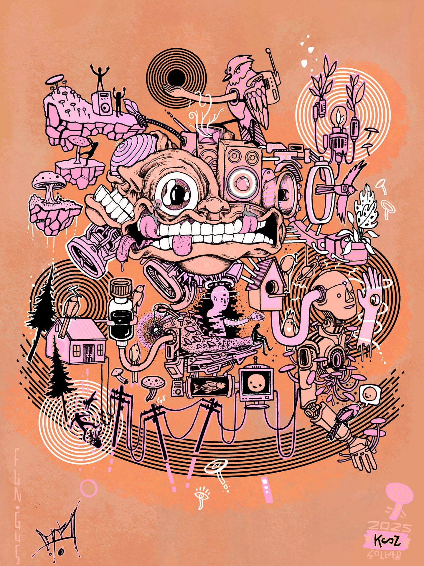 "FUN*GUS"-Cotton Giclee