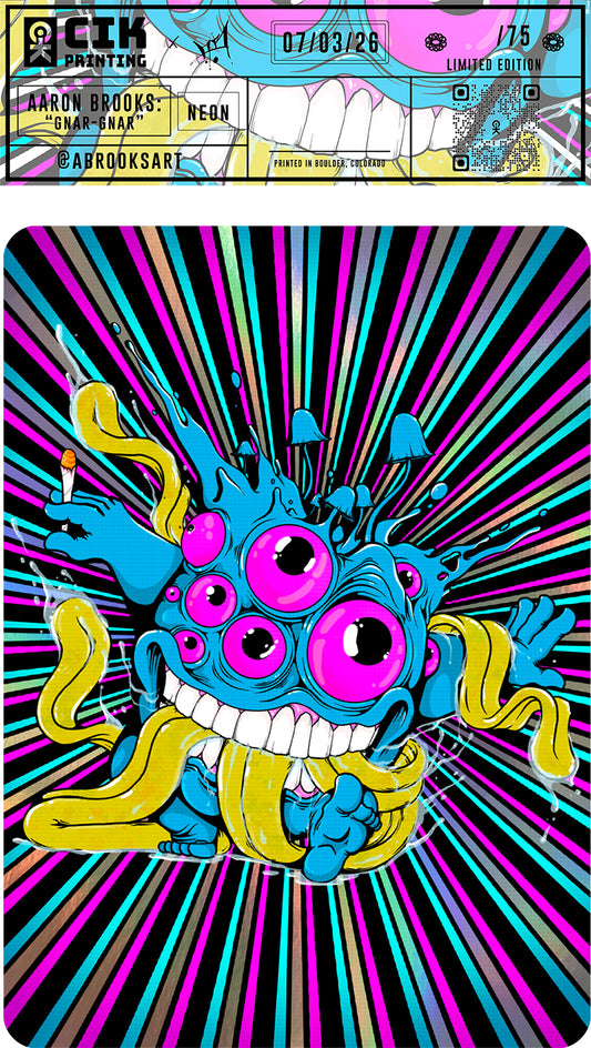 "Gnar-Gnar" Neon Screenprint Foil