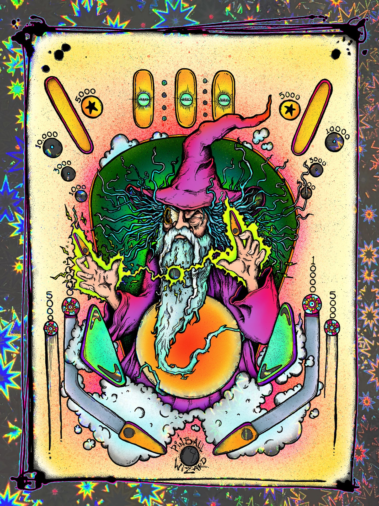 "Pinball Wizard"-Holo Giclee Mini