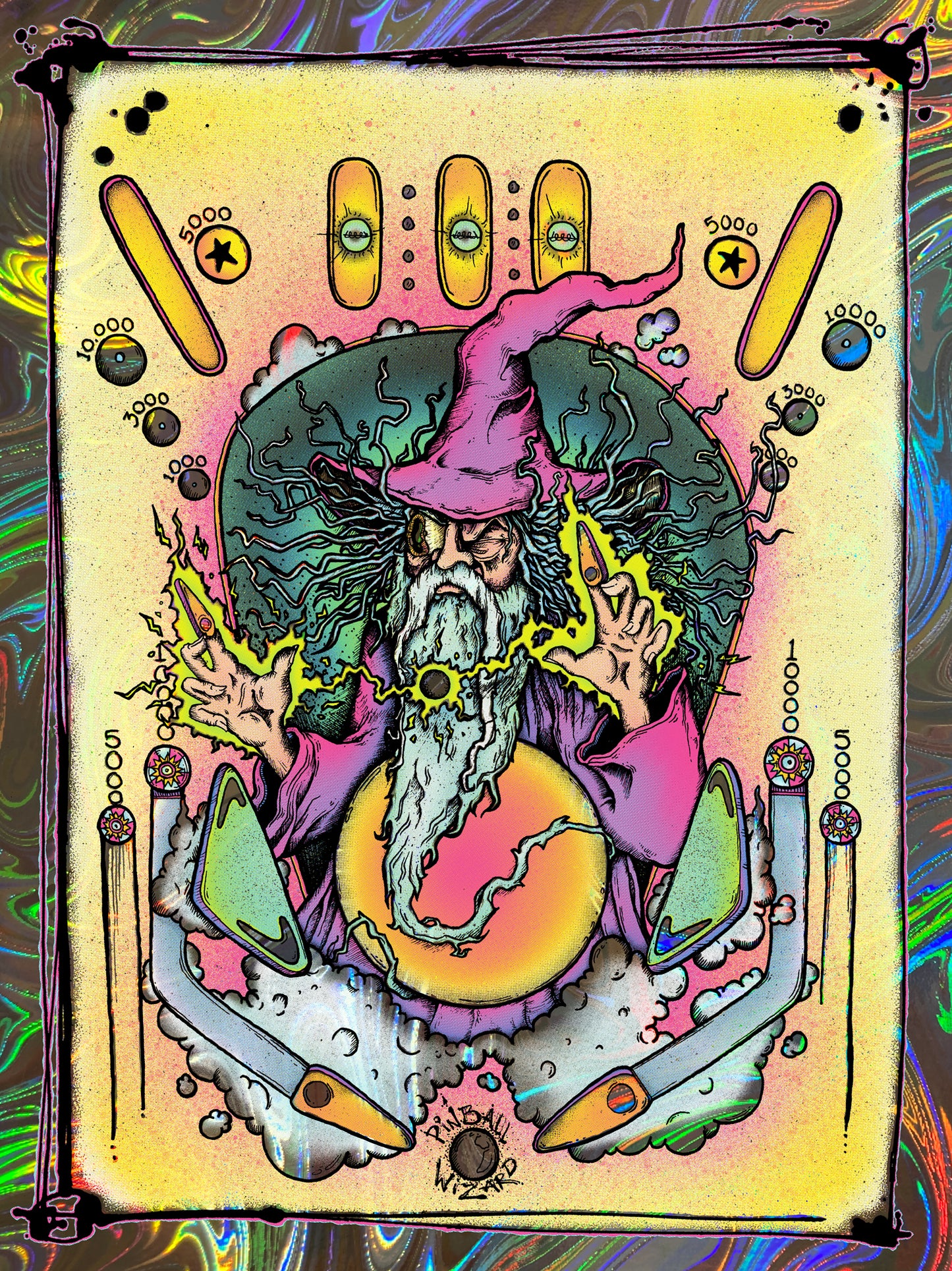"Pinball Wizard"-Large Screenprint Foil