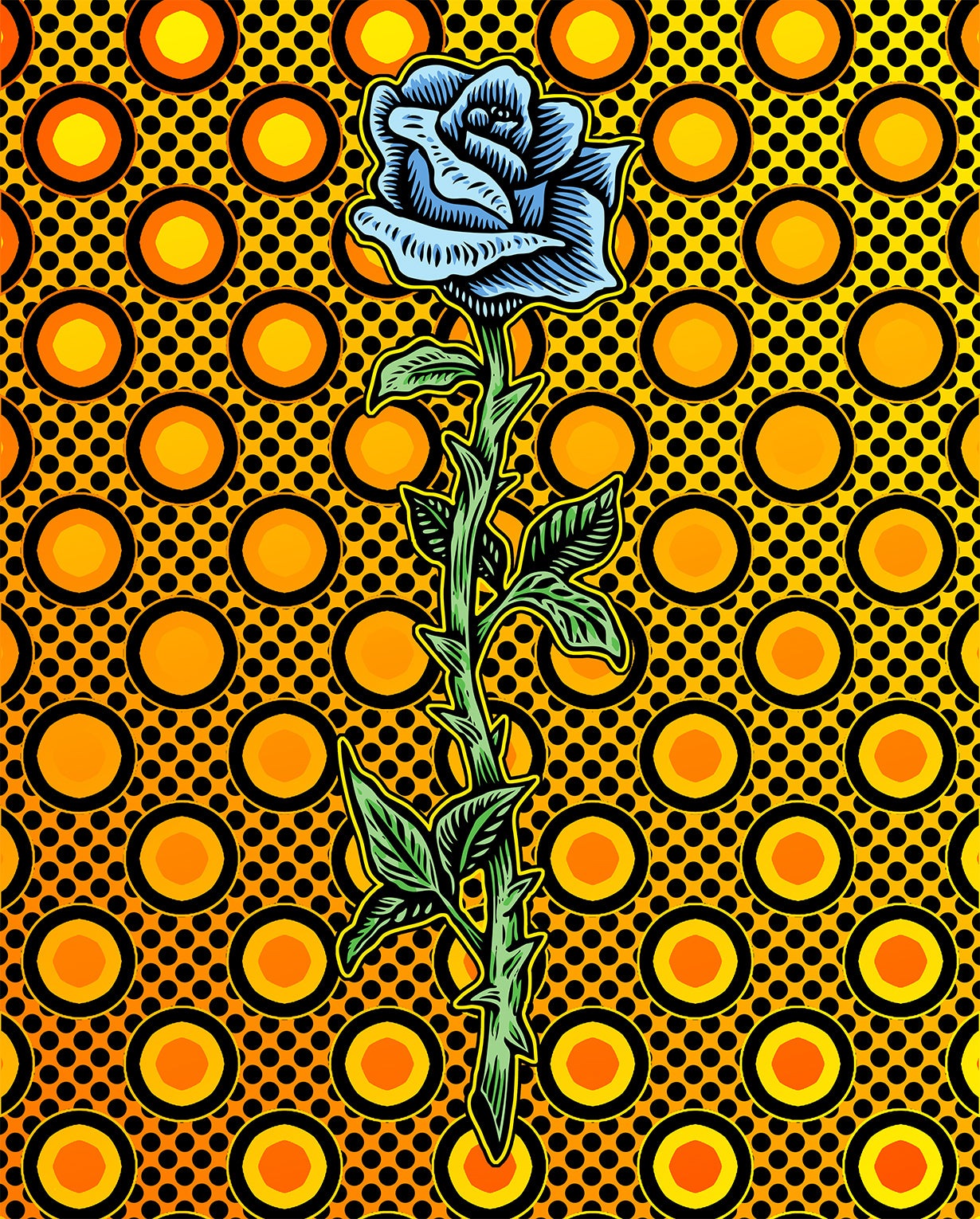 "Ice Blue Rose" Wooden Panel Print