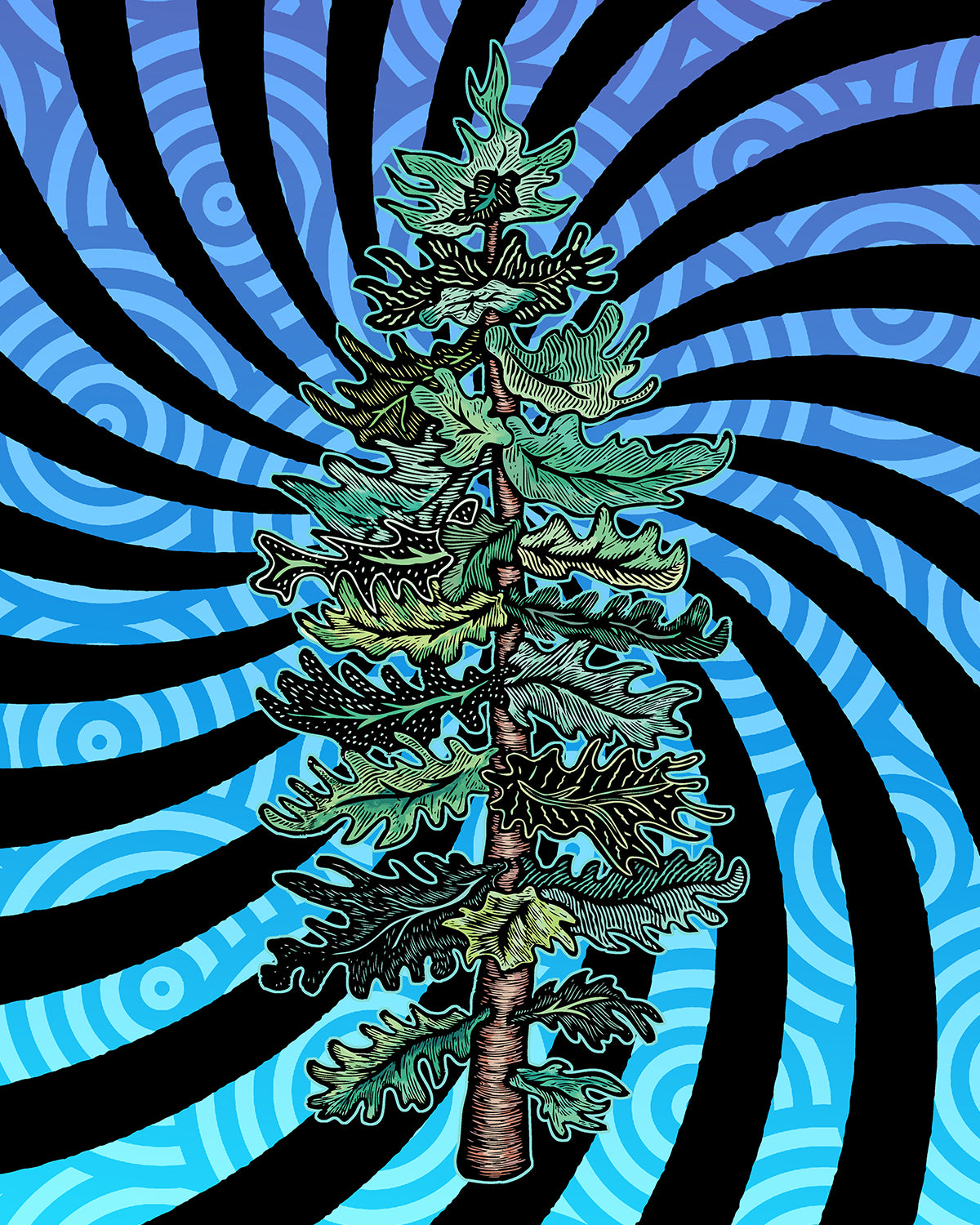 "Blue Spruce"-Wooden Panel Print